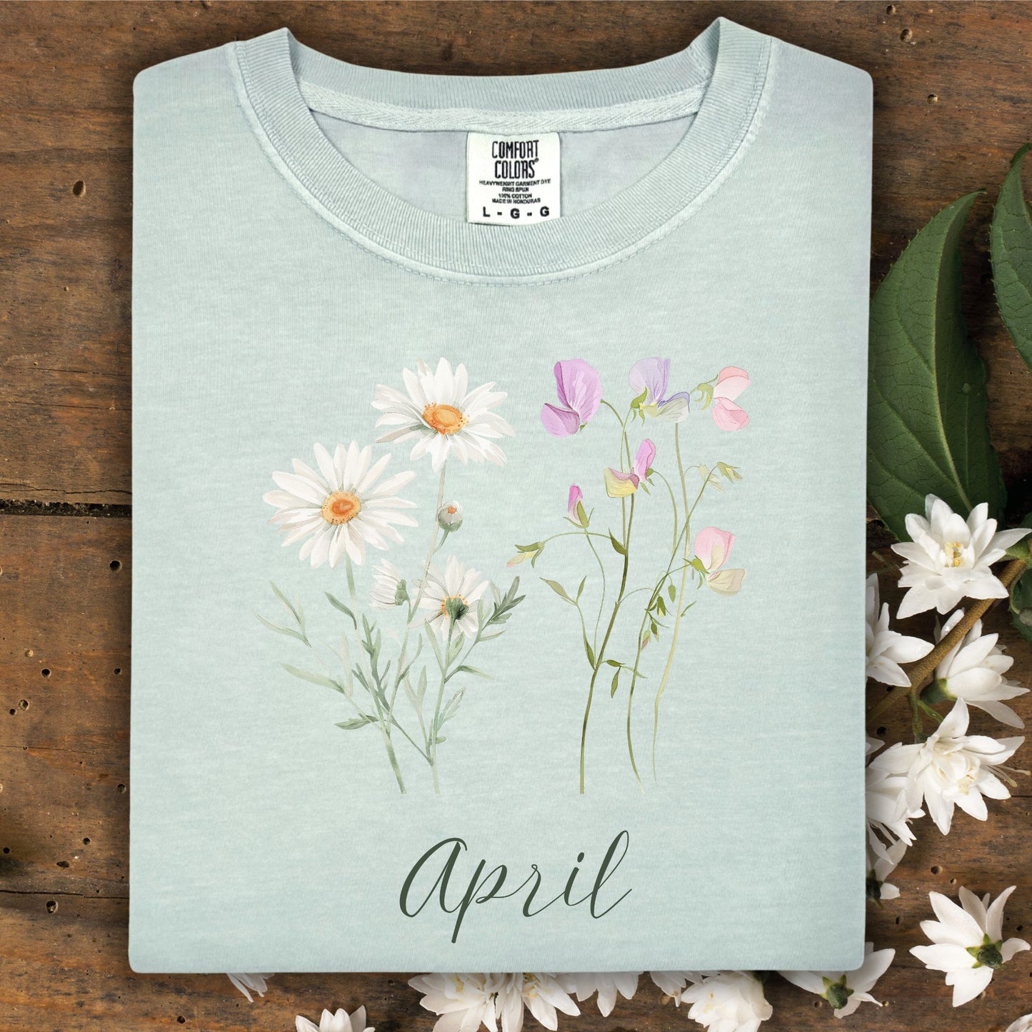 April Birth Month T‑Shirt — Daisy & Sweet Pea