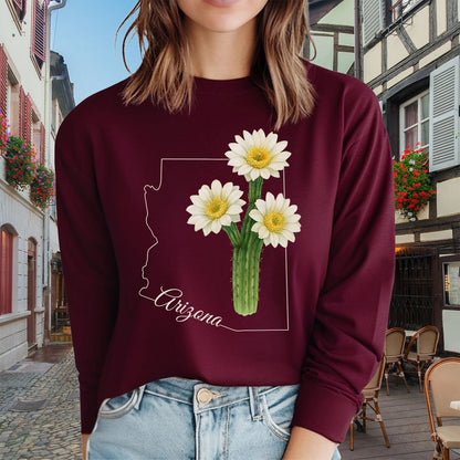 Arizona State Flower Long Sleeve Tee - Saguro Cactus