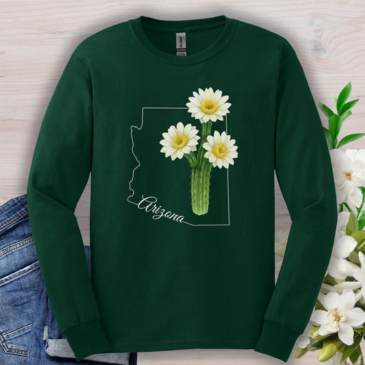 Arizona State Flower Long Sleeve Tee - Saguro Cactus
