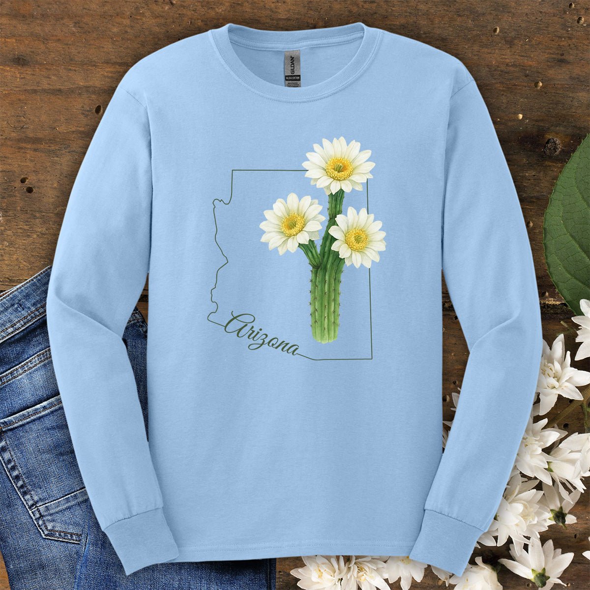Arizona State Flower Long Sleeve Tee - Saguro Cactus