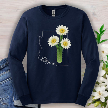 Arizona State Flower Long Sleeve Tee - Saguro Cactus