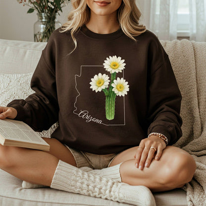 Arizona State Flower Sweatshirt - Saguro Cactus Bloom