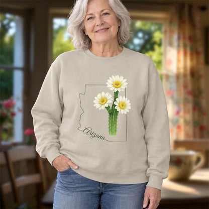 Arizona State Flower Sweatshirt - Saguro Cactus Bloom