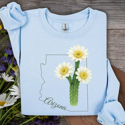 Arizona State Flower Sweatshirt - Saguro Cactus Bloom