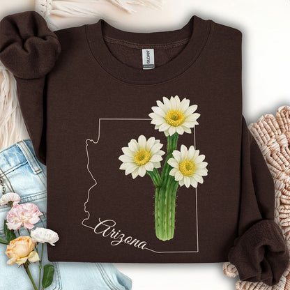 Arizona State Flower Sweatshirt - Saguro Cactus Bloom