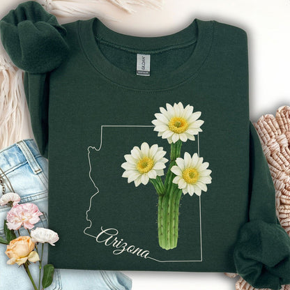 Arizona State Flower Sweatshirt - Saguro Cactus Bloom