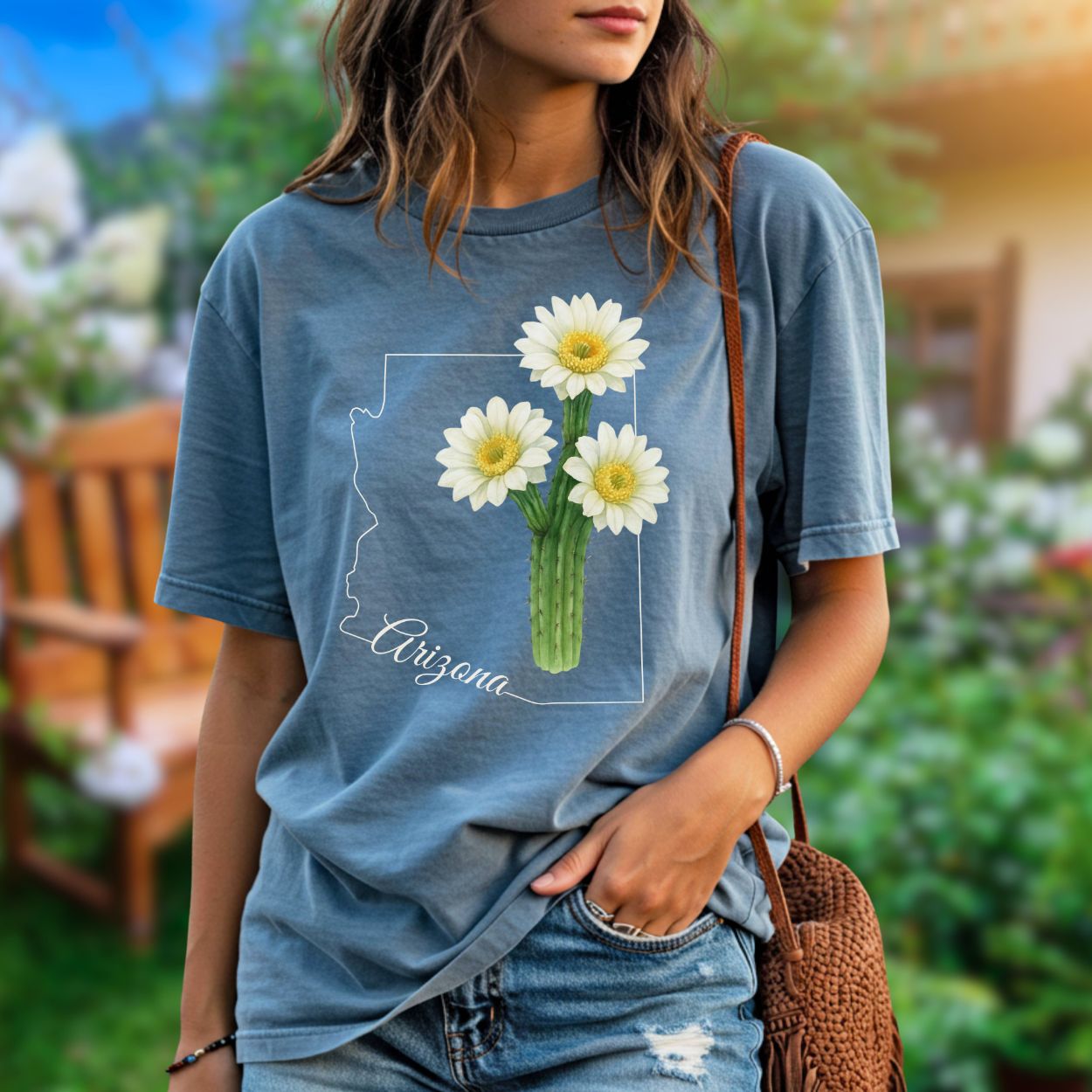 Arizona State Flower T-Shirt - Saguaro Cactus Bloom