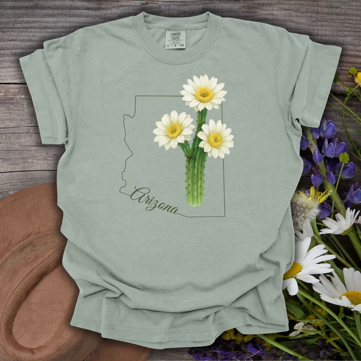 Arizona State Flower T-Shirt - Saguaro Cactus Bloom