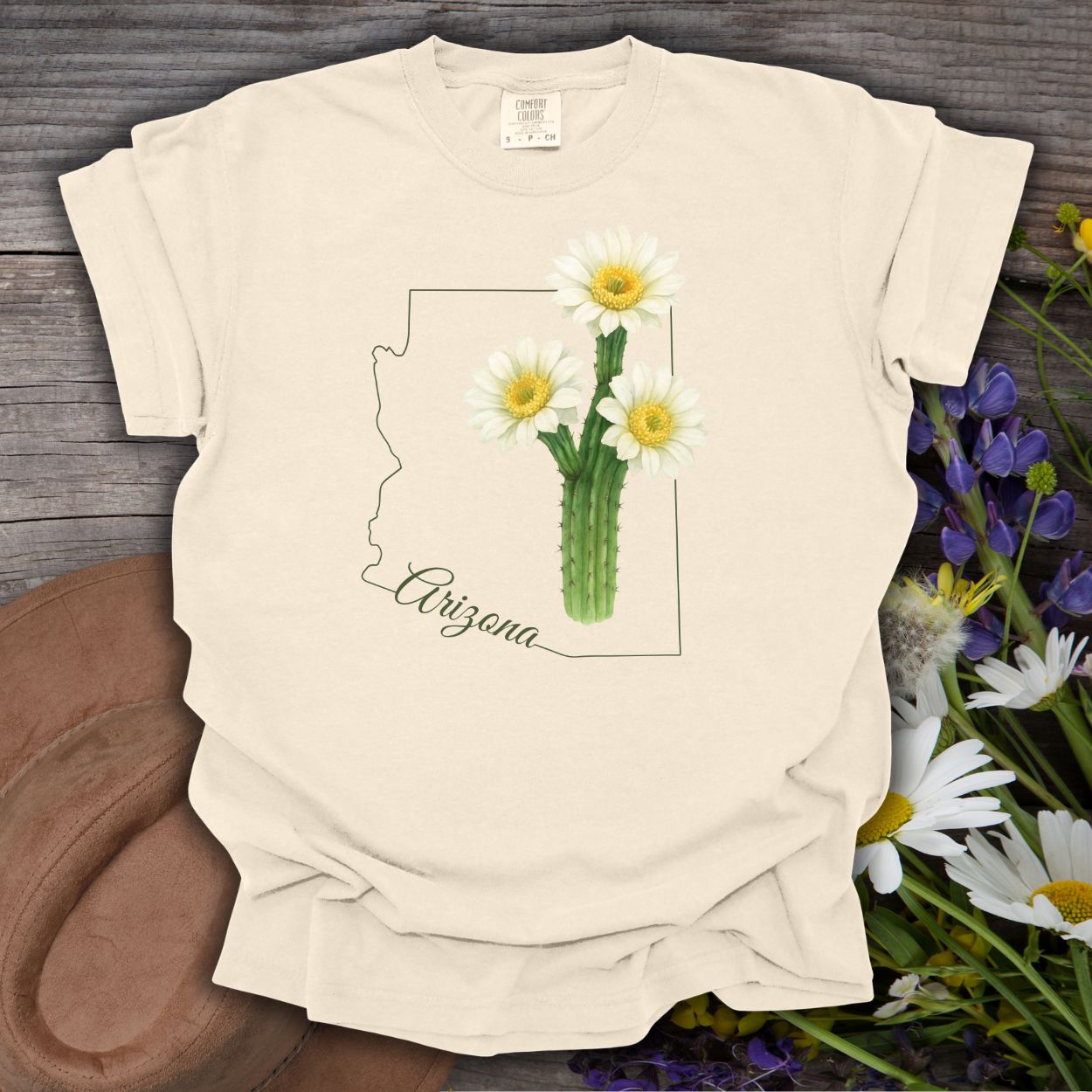 Arizona State Flower T-Shirt - Saguaro Cactus Bloom