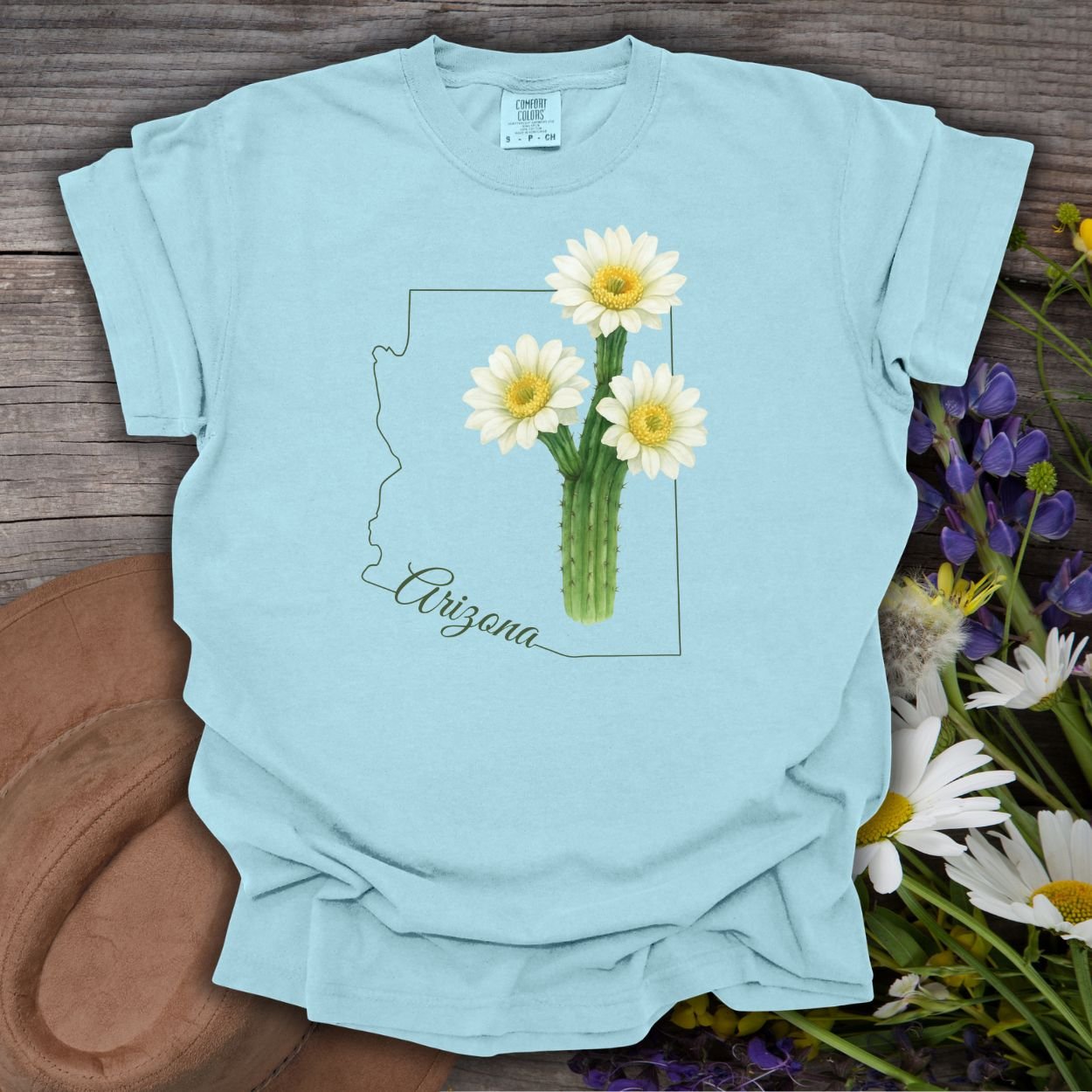 Arizona State Flower T-Shirt - Saguaro Cactus Bloom