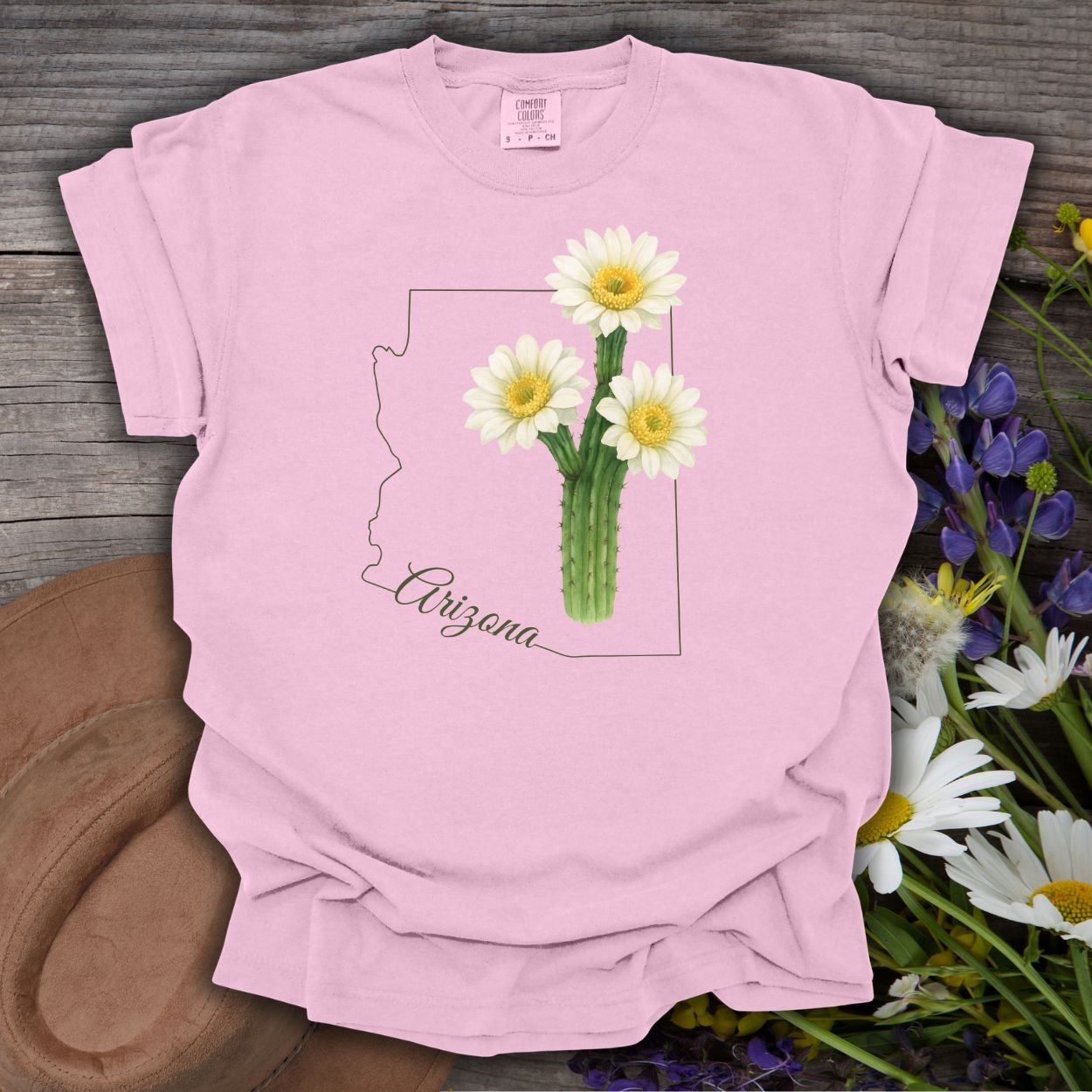 Arizona State Flower T-Shirt - Saguaro Cactus Bloom