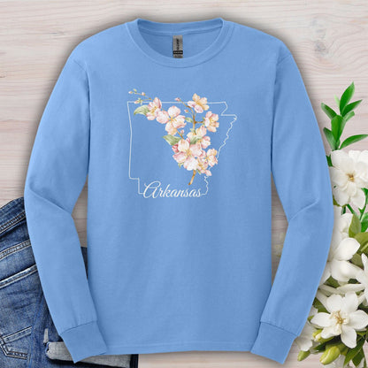 Arkansas State Flower Long Sleeve Tee - Apple Blossom