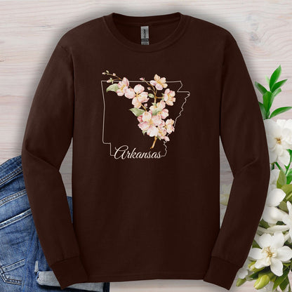 Arkansas State Flower Long Sleeve Tee - Apple Blossom