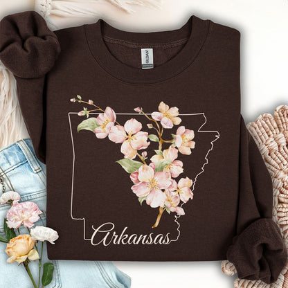 Arkansas State Flower Sweatshirt - Apple Blossom
