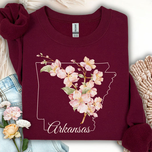 Arkansas State Flower Sweatshirt - Apple Blossom