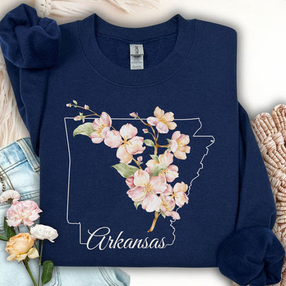 Arkansas State Flower Sweatshirt - Apple Blossom