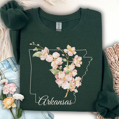 Arkansas State Flower Sweatshirt - Apple Blossom