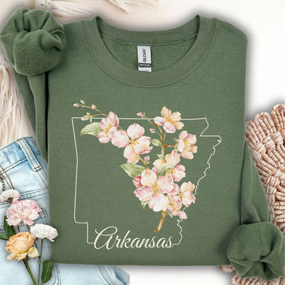 Arkansas State Flower Sweatshirt - Apple Blossom