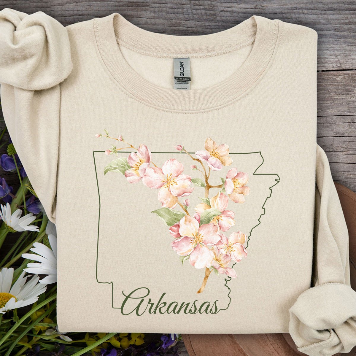 Arkansas State Flower Sweatshirt - Apple Blossom
