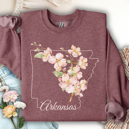 Arkansas State Flower Sweatshirt - Apple Blossom