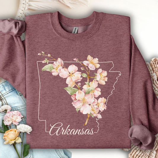 Arkansas State Flower Sweatshirt - Apple Blossom