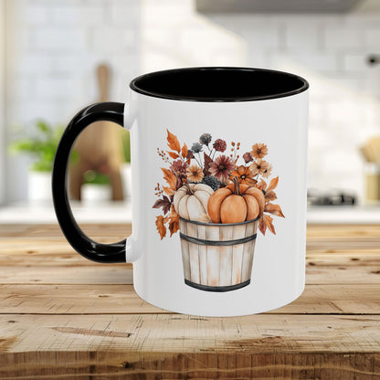 Autumn Basket with Pumpkins & Flowers Mug (11/15oz)