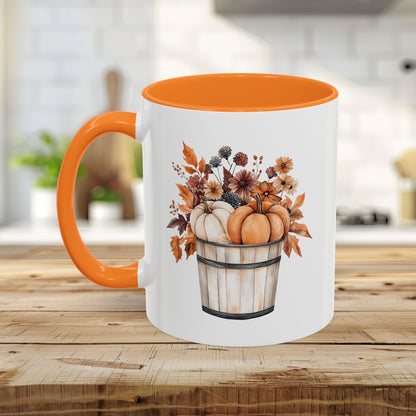 Autumn Basket with Pumpkins & Flowers Mug (11/15oz)