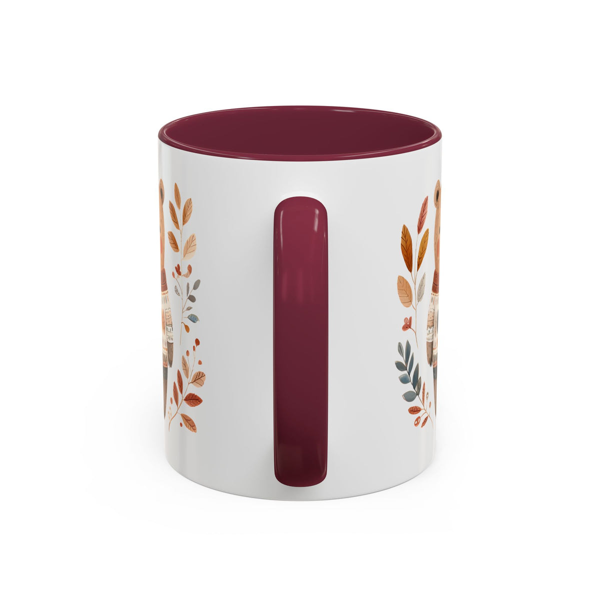 Autumn Bear in Sweater with Foliage Mug (11/15oz)