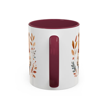 Autumn Bear in Sweater with Foliage Mug (11/15oz)