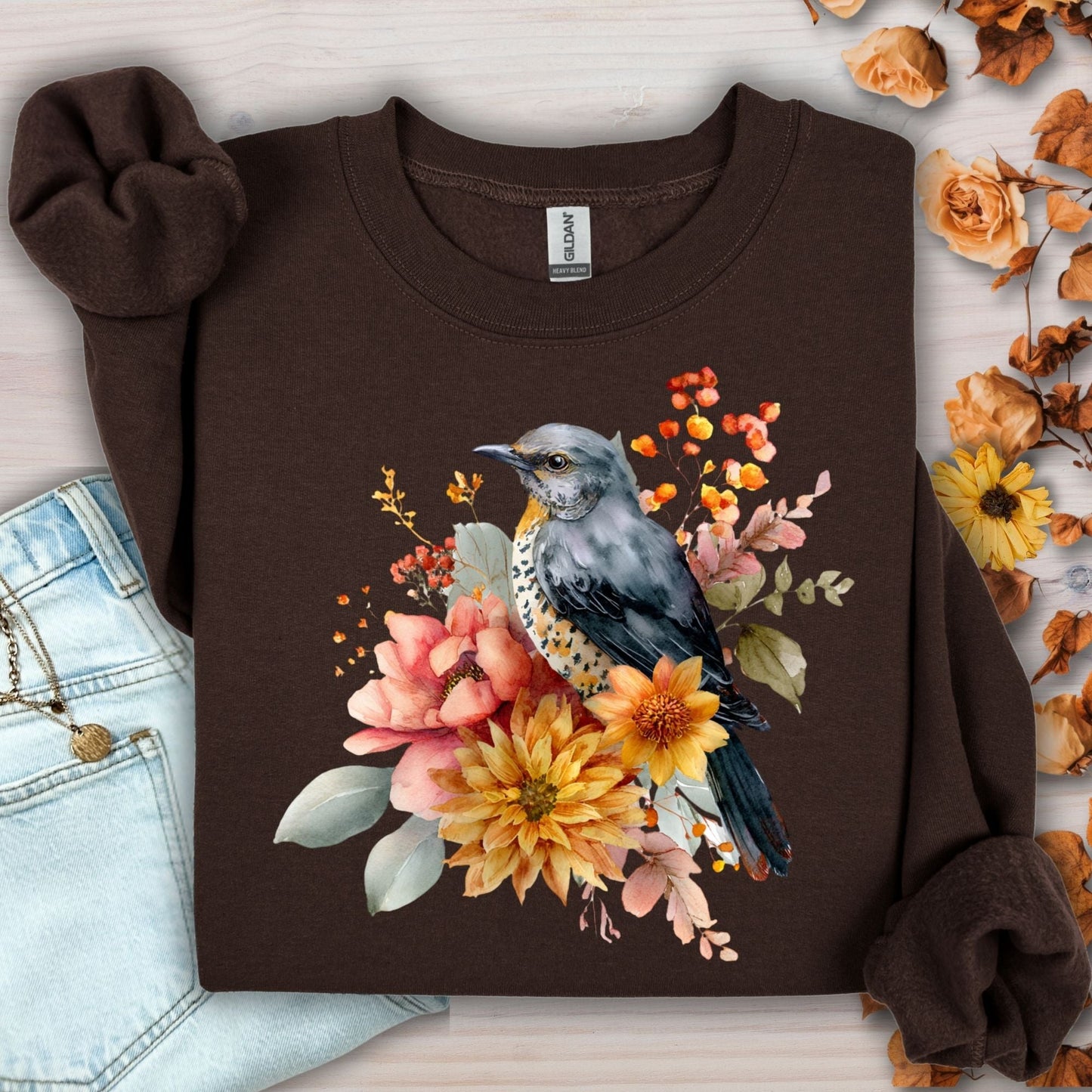 Autumn Blue Bird Sweatshirt