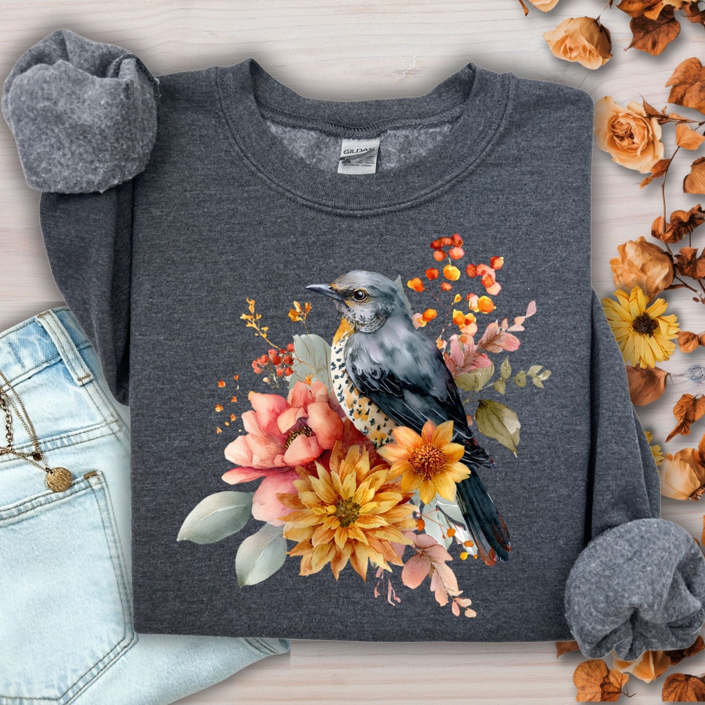 Autumn Blue Bird Sweatshirt
