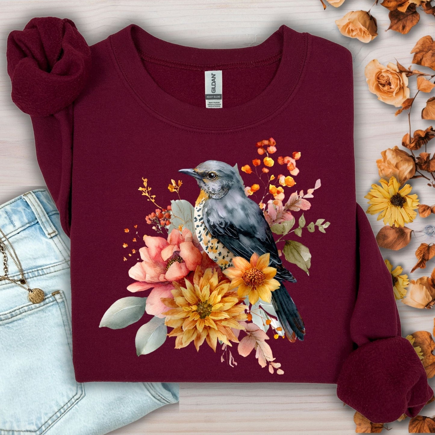 Autumn Blue Bird Sweatshirt