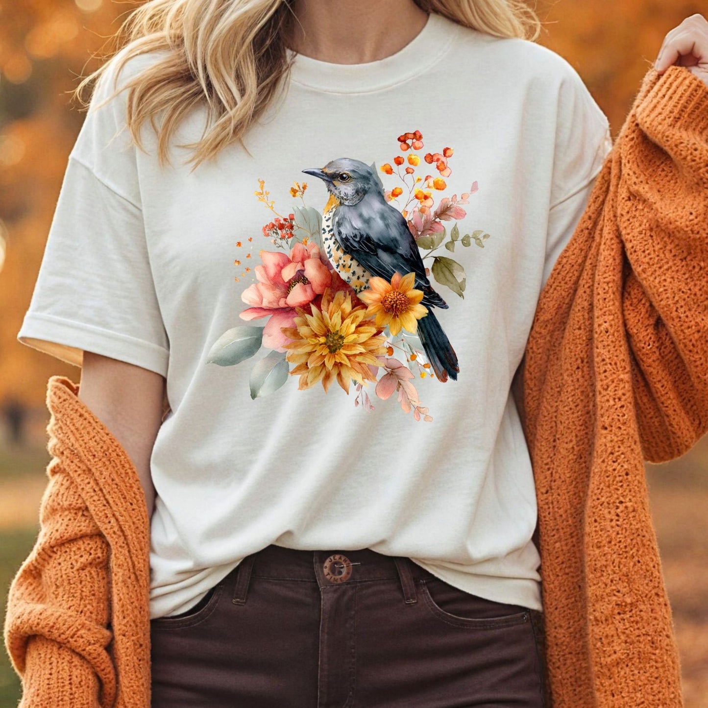 Autumn Blue Bird T-Shirt
