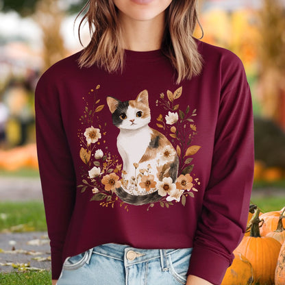 Autumn Calico Cat Long Sleeve Tee