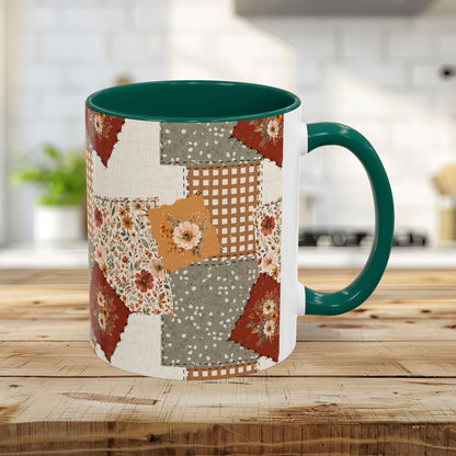 Autumn Country Plaid Patchwork Mug (11/15oz)