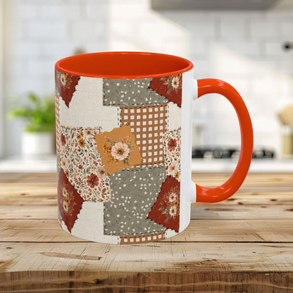 Autumn Country Plaid Patchwork Mug (11/15oz)