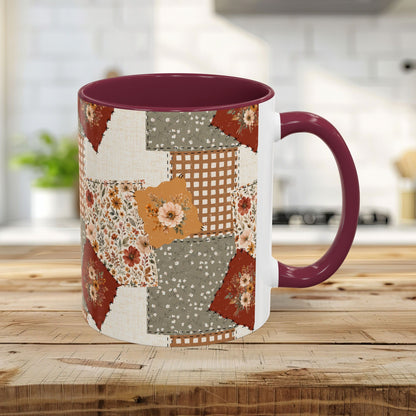 Autumn Country Plaid Patchwork Mug (11/15oz)