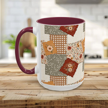 Autumn Country Plaid Patchwork Mug (11/15oz)