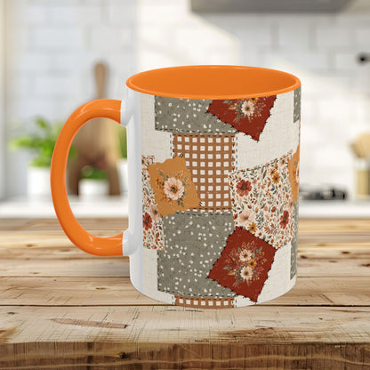Autumn Country Plaid Patchwork Mug (11/15oz)