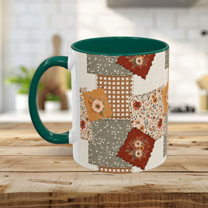 Autumn Country Plaid Patchwork Mug (11/15oz)