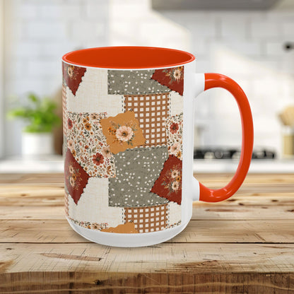 Autumn Country Plaid Patchwork Mug (11/15oz)