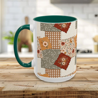 Autumn Country Plaid Patchwork Mug (11/15oz)
