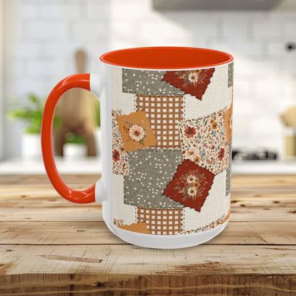 Autumn Country Plaid Patchwork Mug (11/15oz)