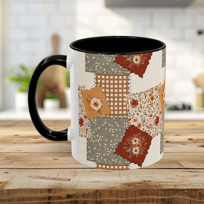 Autumn Country Plaid Patchwork Mug (11/15oz)