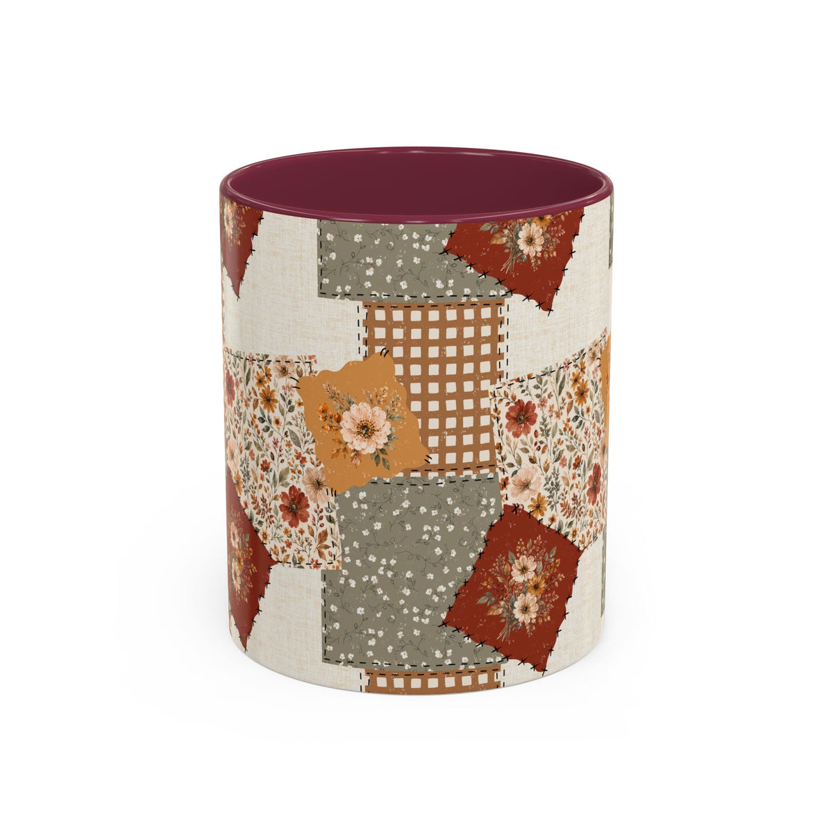 Autumn Country Plaid Patchwork Mug (11/15oz)
