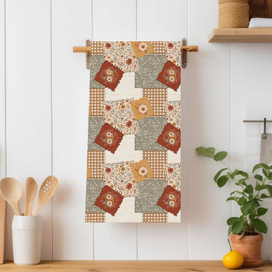 Autumn Country Plaid Patchwork Tea Towel