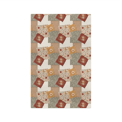 Autumn Country Plaid Patchwork Tea Towel