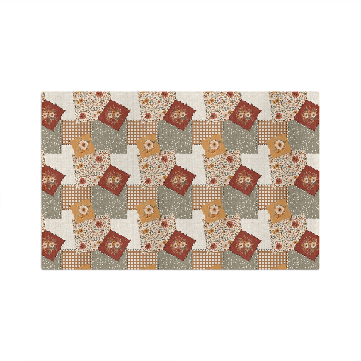 Autumn Country Plaid Patchwork Tea Towel