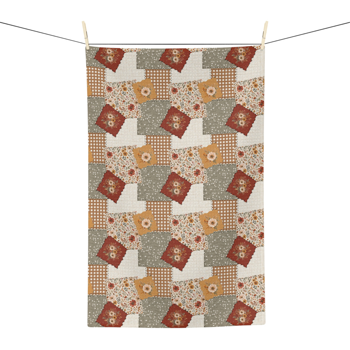 Autumn Country Plaid Patchwork Tea Towel