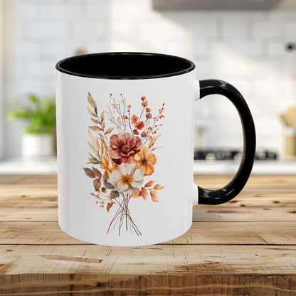 Autumn Dahlia Watercolor Bouquet Mug (11/15oz)